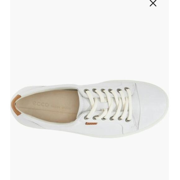 Ecco 7 Sneakers White Nubuck Leather Size 6.5 Wide Comfort Durable Shoes - Picture 7 of 10